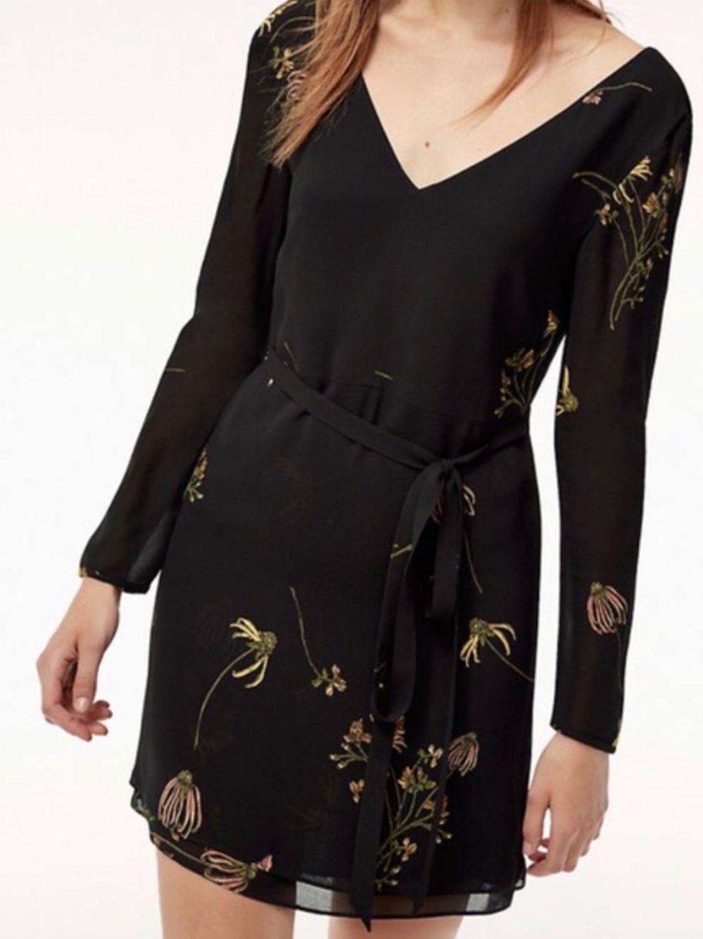 NEW Little Moon Cordata Floral Dress Chiffon Long Sleeve